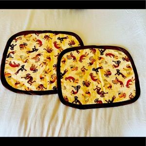 2 handmade Kokopelli placemats